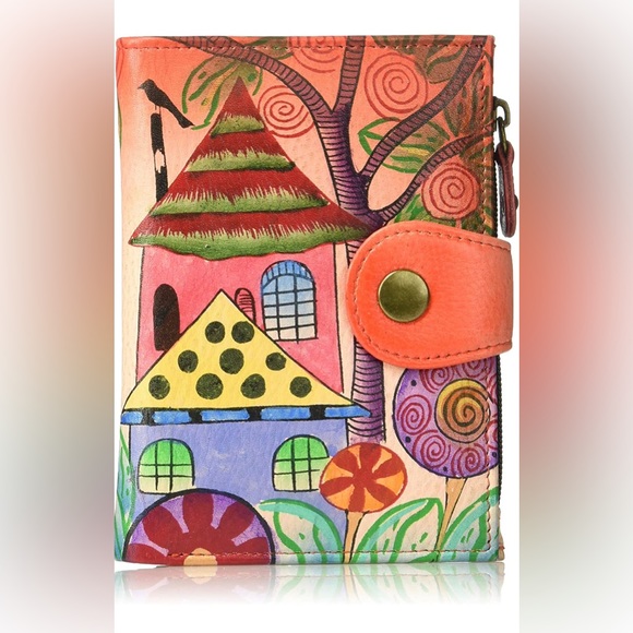 Anna Handbags - Leather WALLET by Anna by Anuschka Women's Hand-Painted Original art